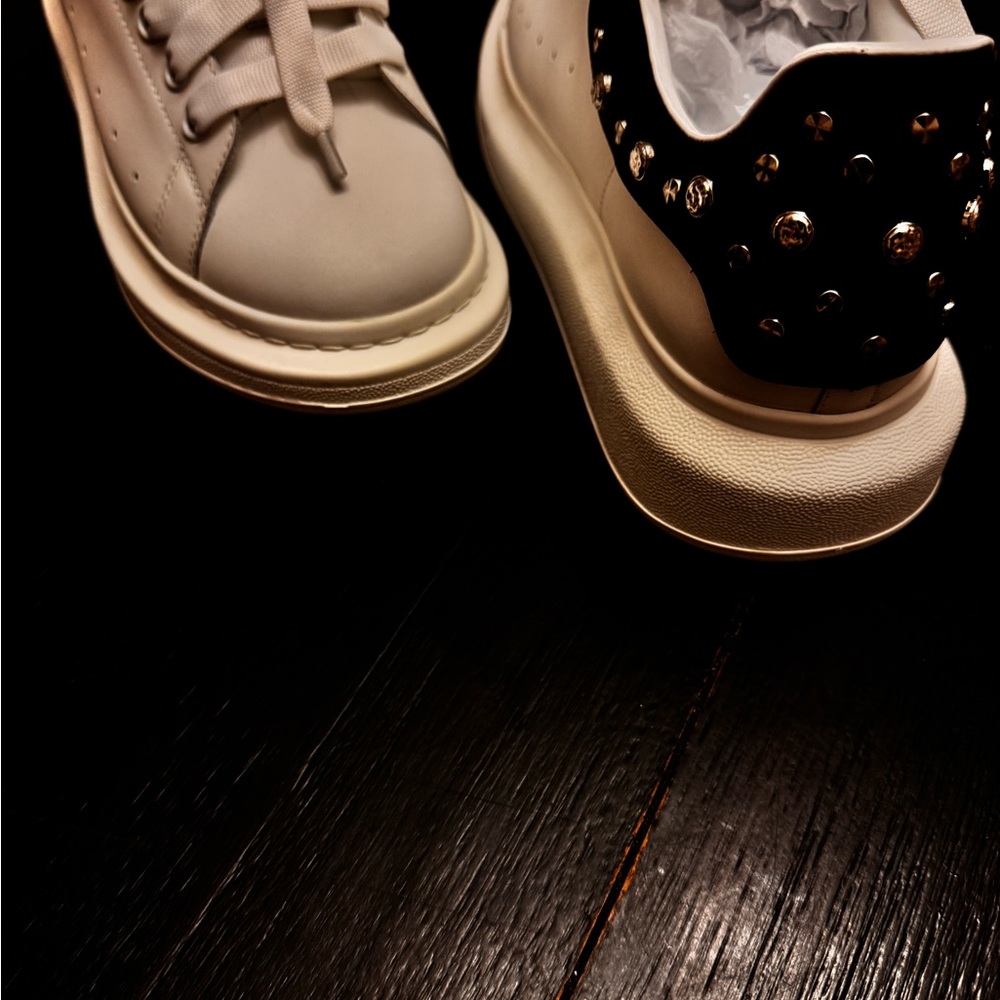Alexander McQueen Black and White Studded Sneakers